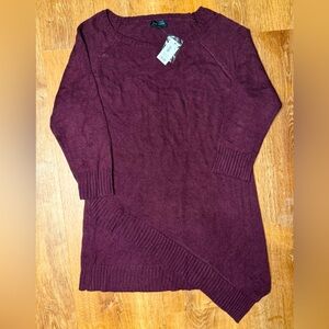 The Limited Purple Burgundy Knit Sweater Top 3/4 Sleeve Womens size small